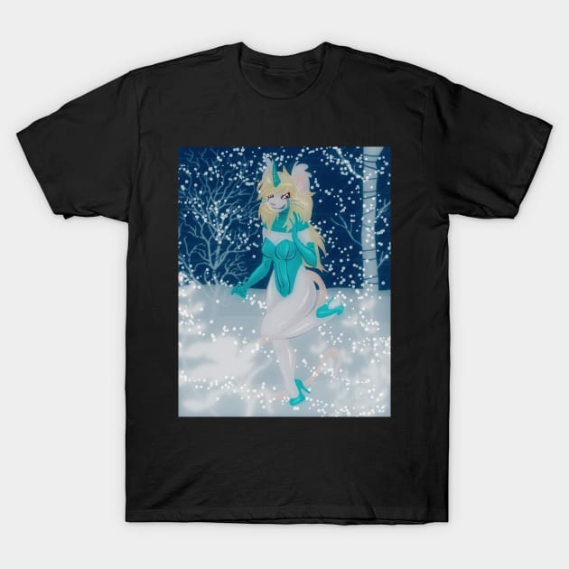 Snowy Mouse Girl T-Shirt by saradaboru